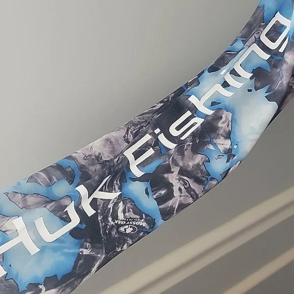 HUK Performance‎ Fishing Blue Gray Camo Activewear Long Sleeve Crewneck Shirt YL - Picture 4 of 7